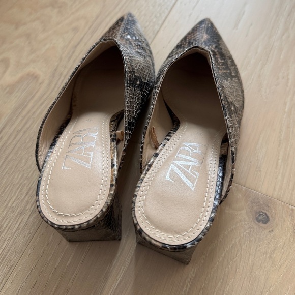 Zara Snake Print Mules - Picture 6 of 8